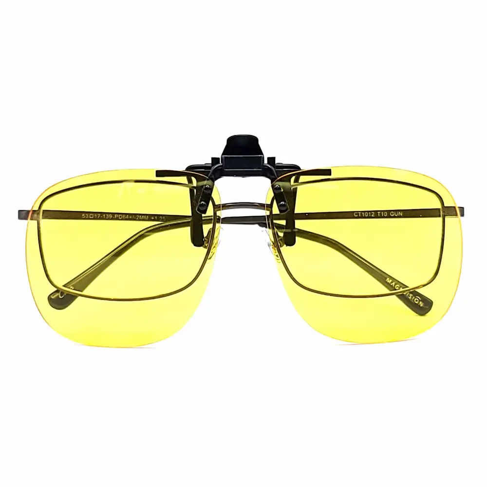 60mm Navigator Yellow Lens Flip-Up Clip-On Sunglasses