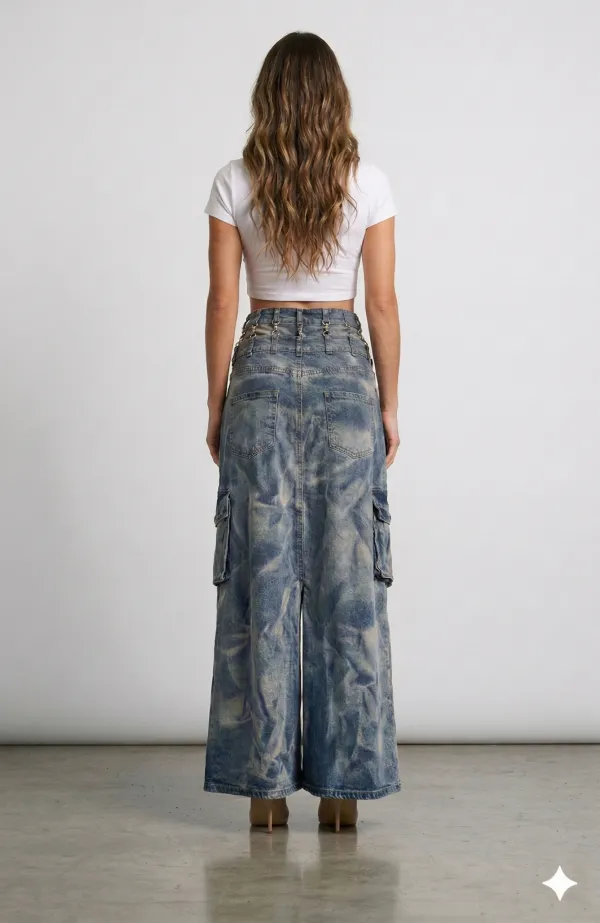 High-Rise Cargo Skirt