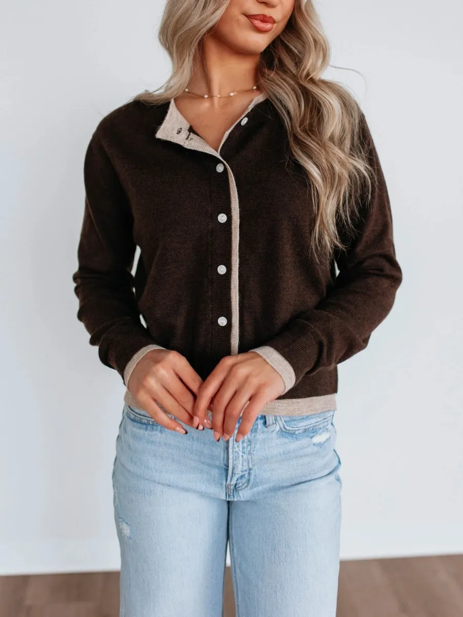Contrast Color Cardigan
