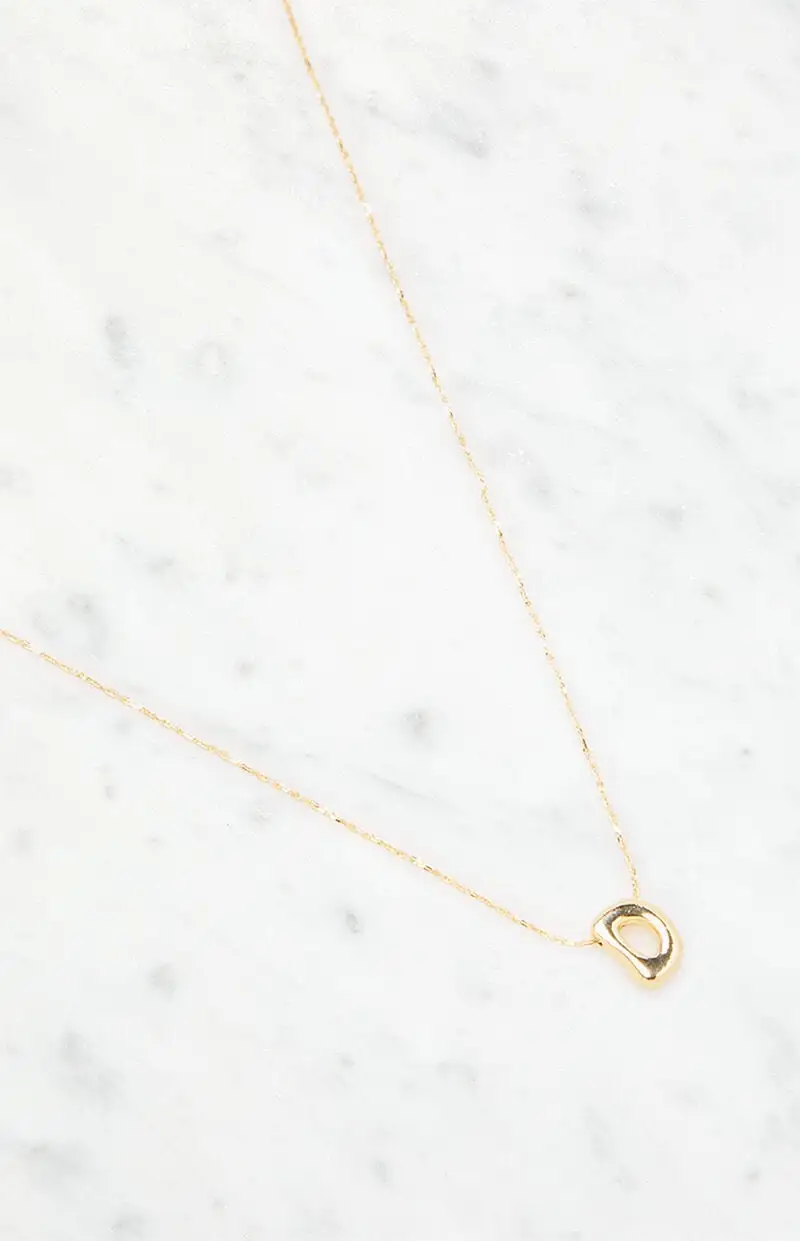 LA Hearts D Initial 14K Gold Plated Necklace