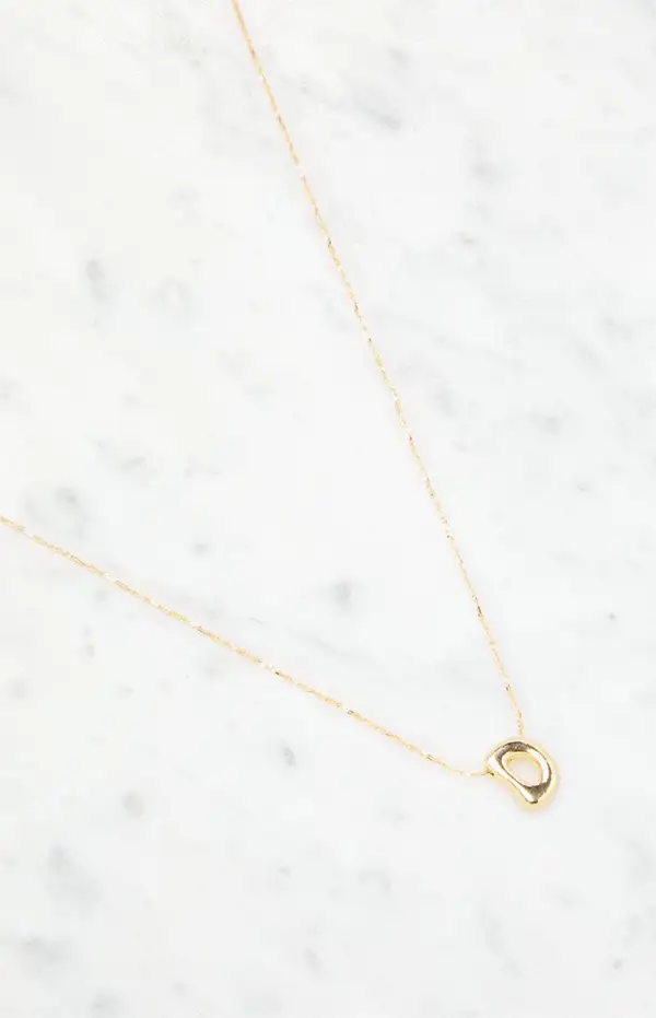 LA Hearts D Initial 14K Gold Plated Necklace