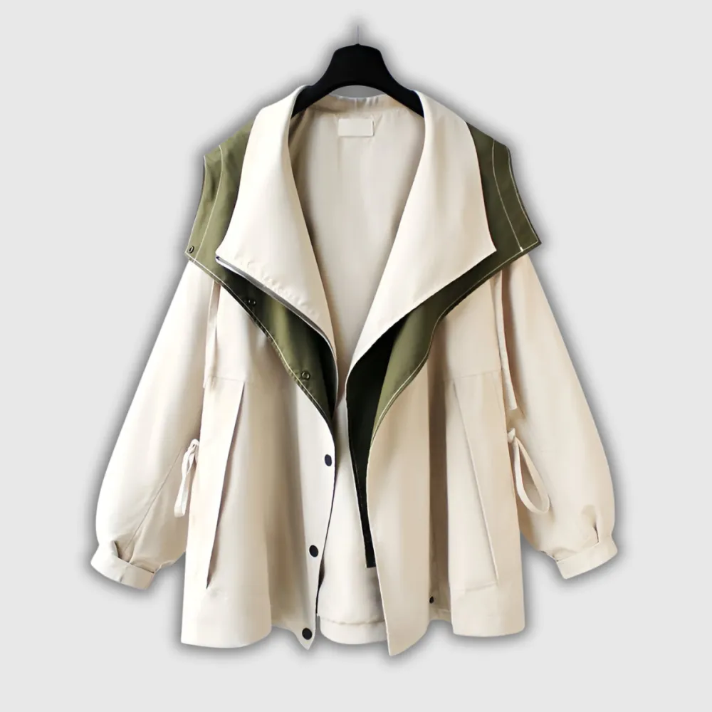 Two Tone Utility Shawl Collar Jacket