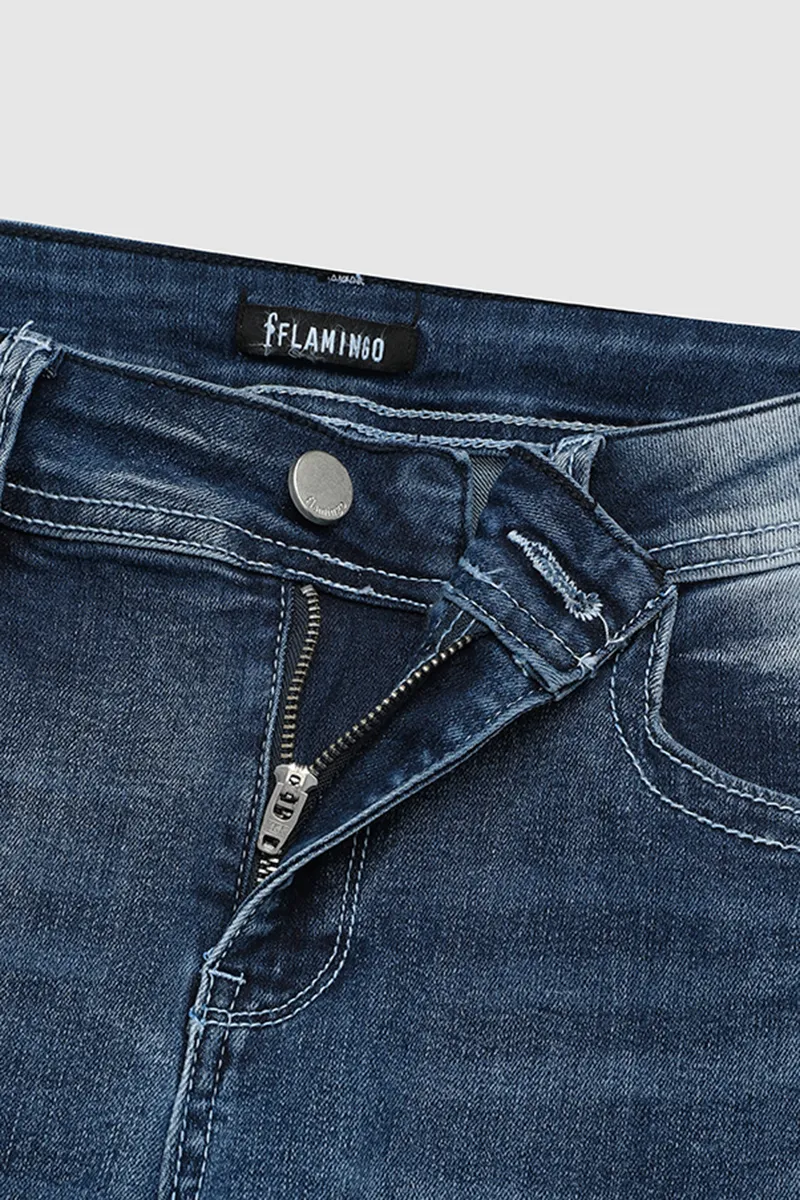 Washed Ripped Low Waist Crop Skinny Jeans