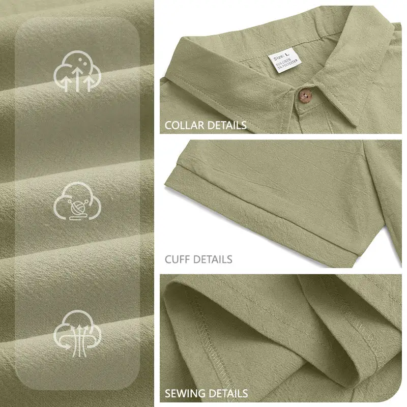 Button Placket Short Sleeve Cotton Polo Shirt