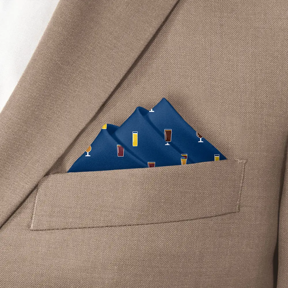 Polished Clean Novelty Food And Drink Motif Pocket Square