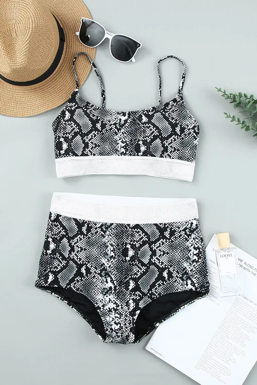 Swimwear Animal Print Two-piece High Waisted Bikini Set
