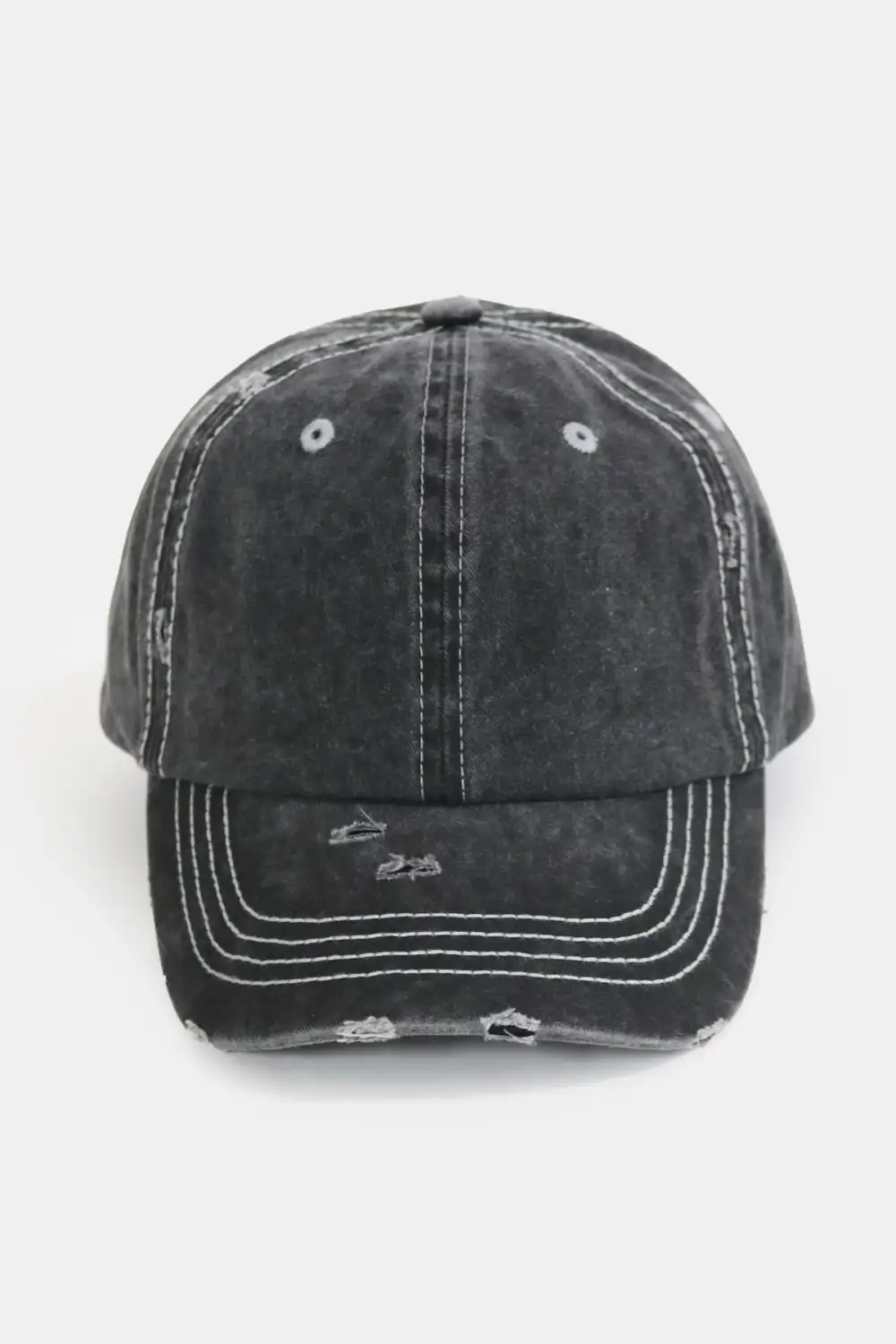 Distressed Denim Baseball Cap
