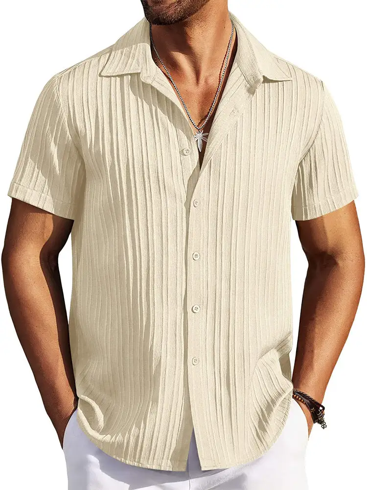 Clean Placket Textured Woven Shirt