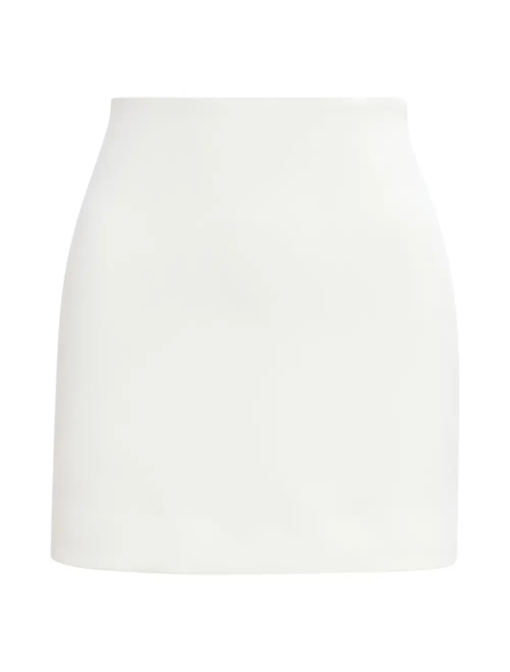 White Straight Cut Mini Skirt