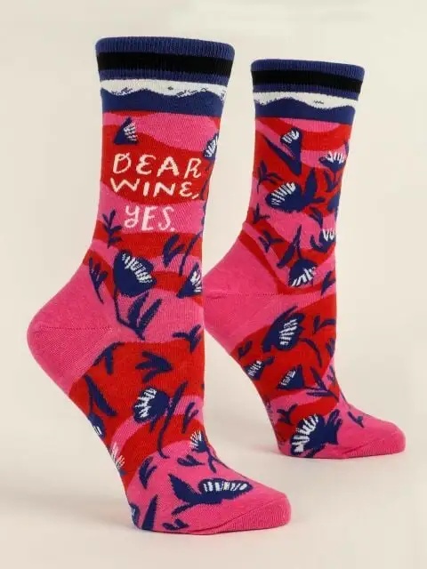 Women's Dear Wine, Yes Crew Socks