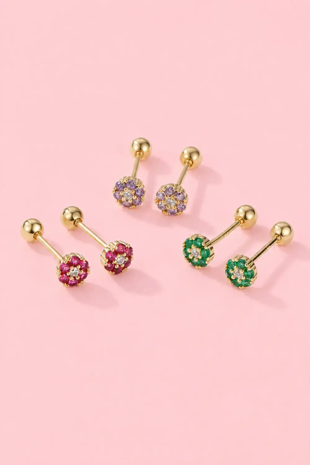 Colorful Crystal Flower Stud arrings