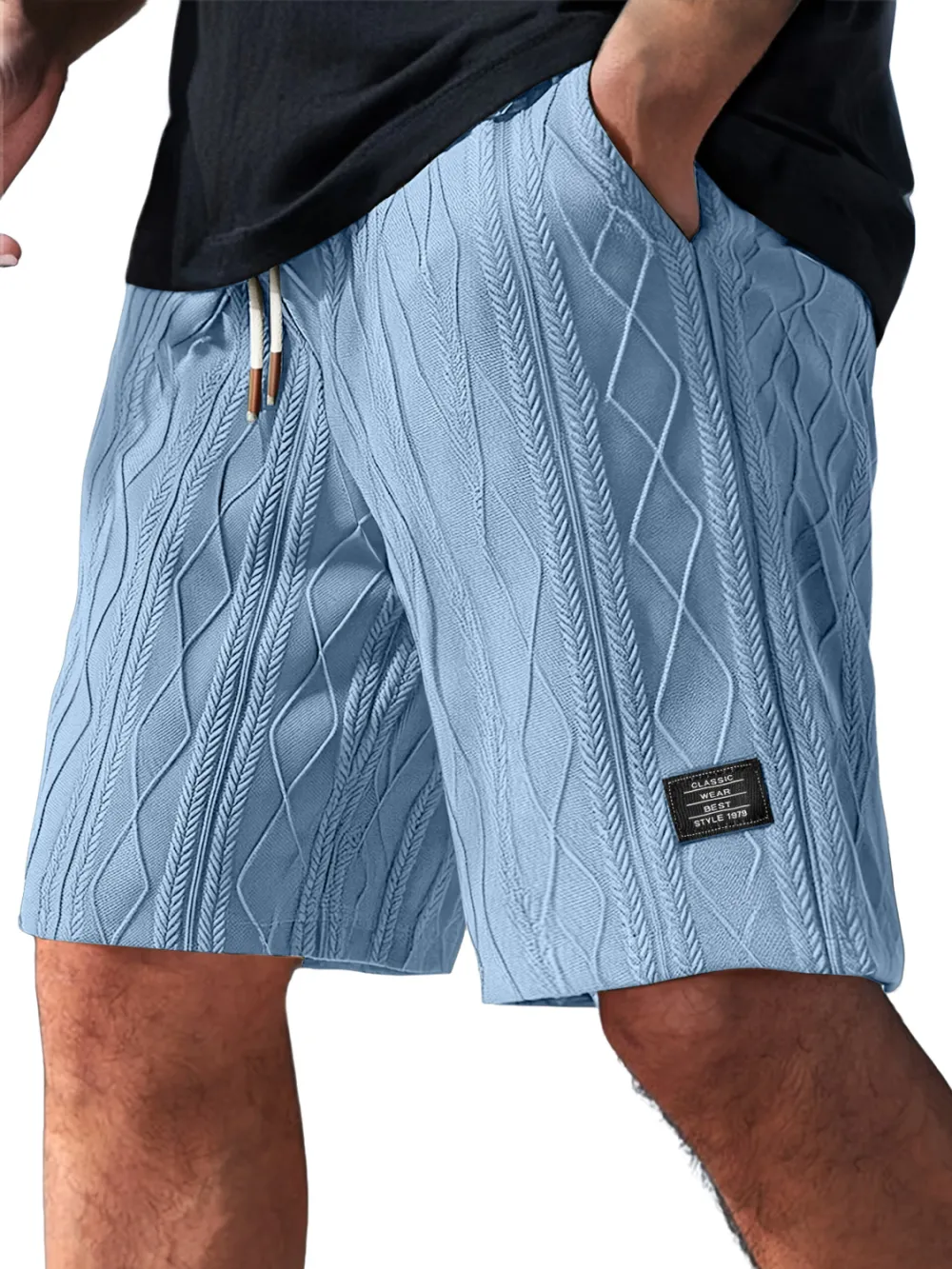 Tailored Jacquard Seamed Detail Shorts