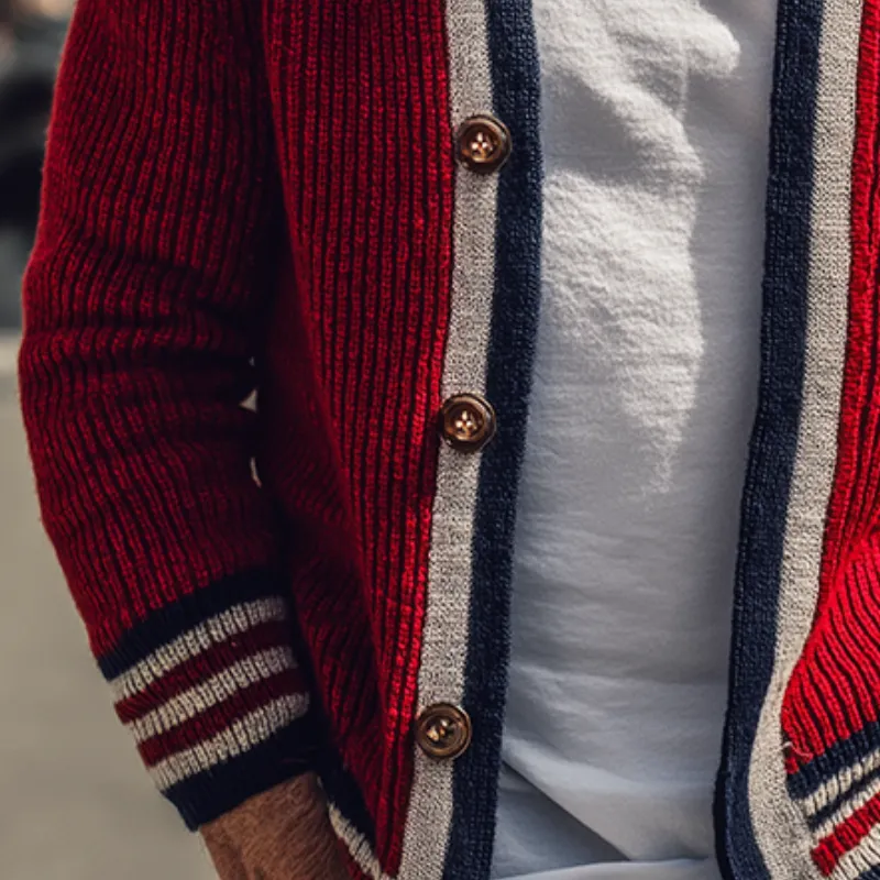 Ribbed Button Knit Cardigan