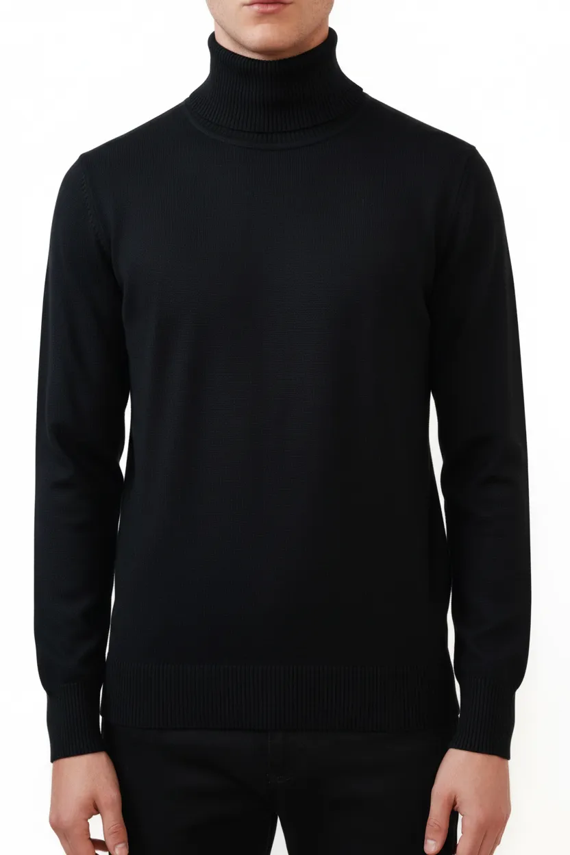 Slim Fit Viscose Turtleneck Sweater