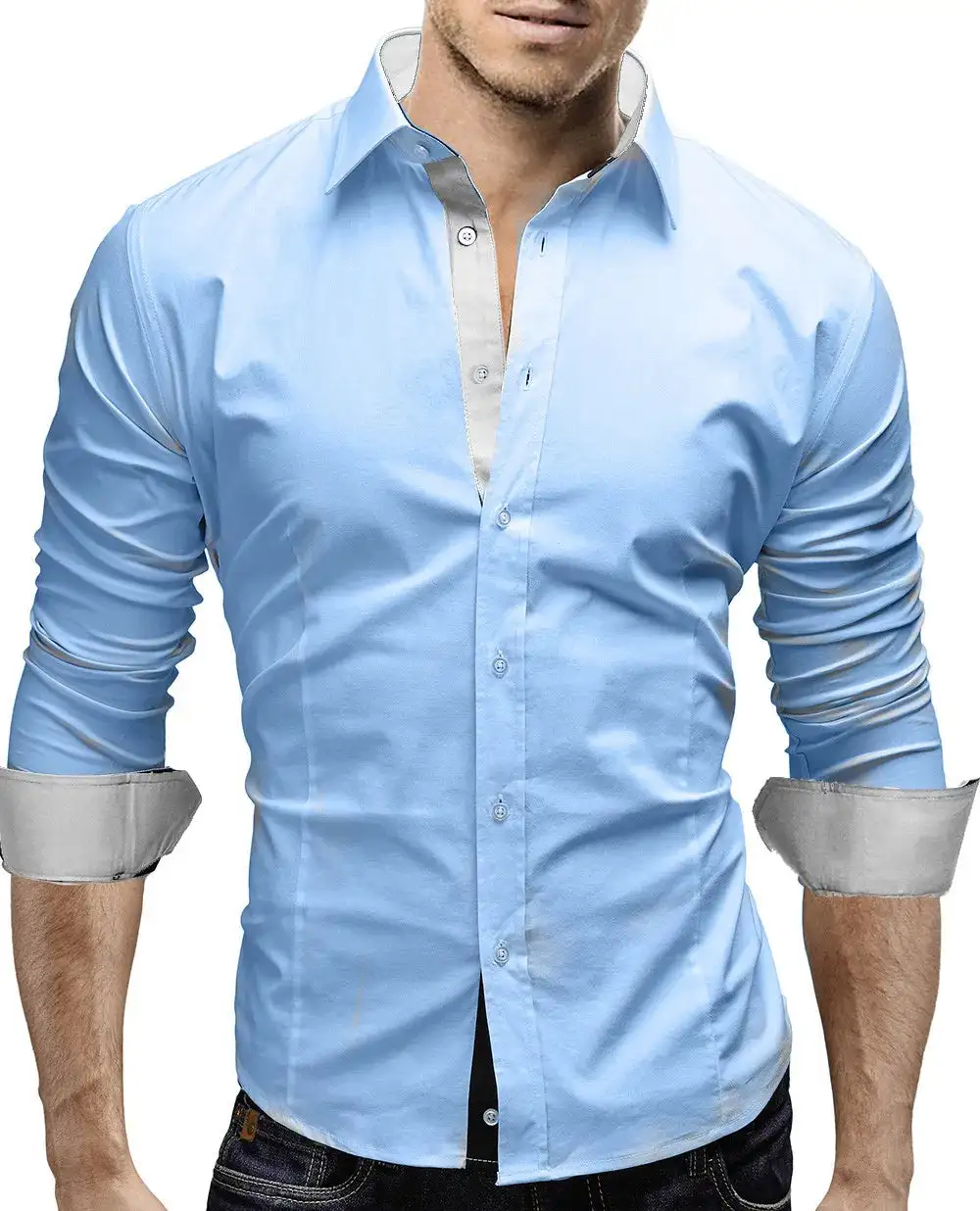 Polished Long Sleeve Slim Fit Casual Dress Shirt