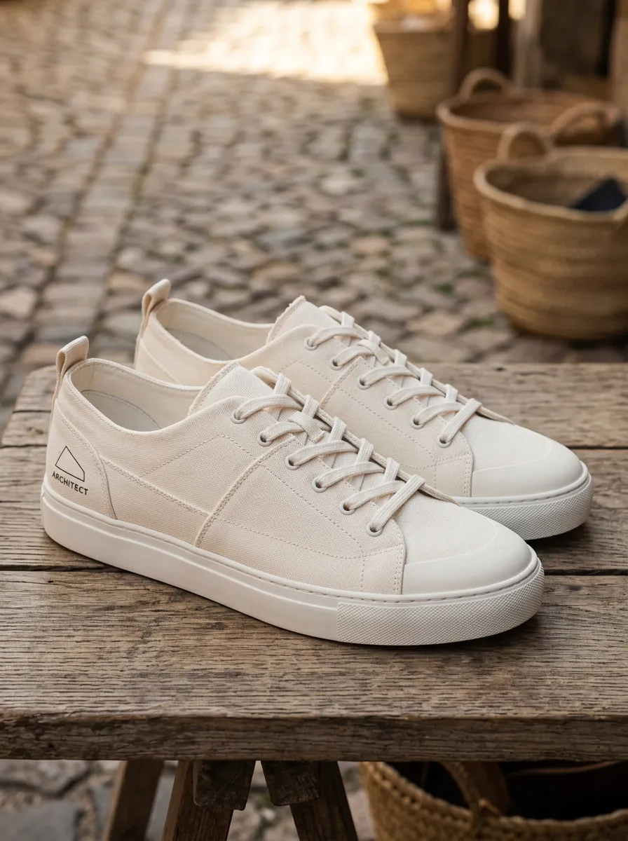 Stitched Graphic Canvas Sneakers