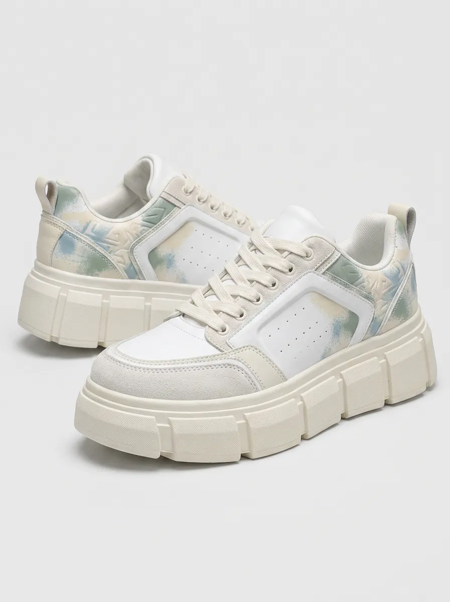 Men's Casual Tie-Dye Pattern Patterned Skate Shoes