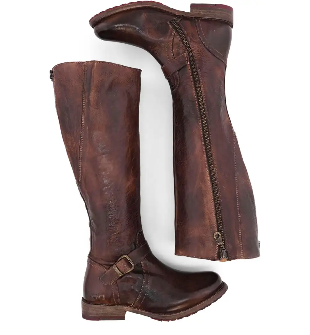 Buckled Layered Wide-Calf Tall Boots