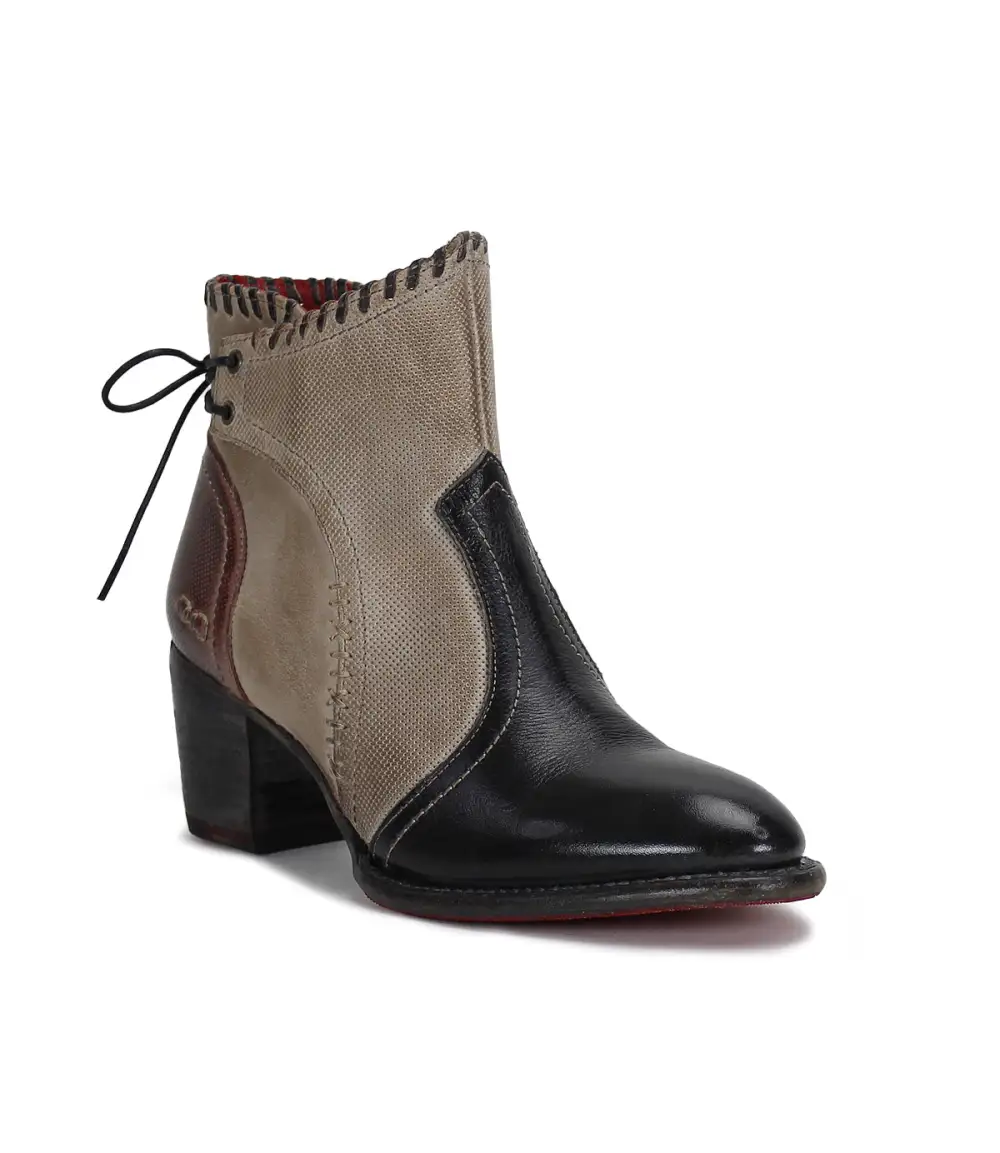 Back-Lace Side-Zip Ankle Boots