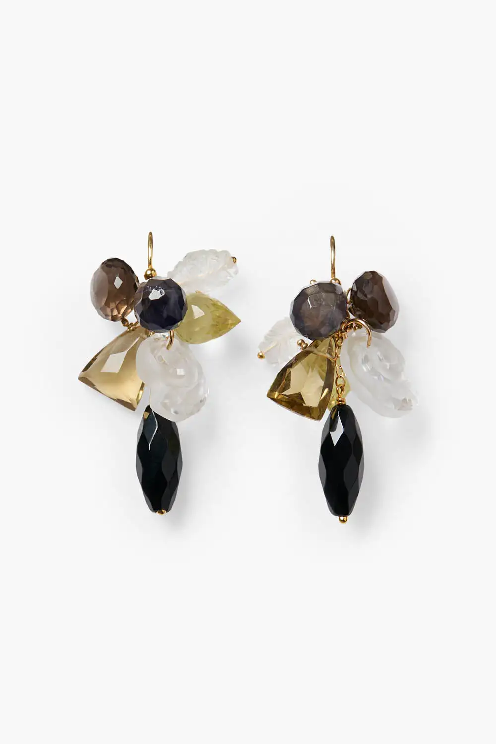 Crystal Accent Gemstone Statement Earrings