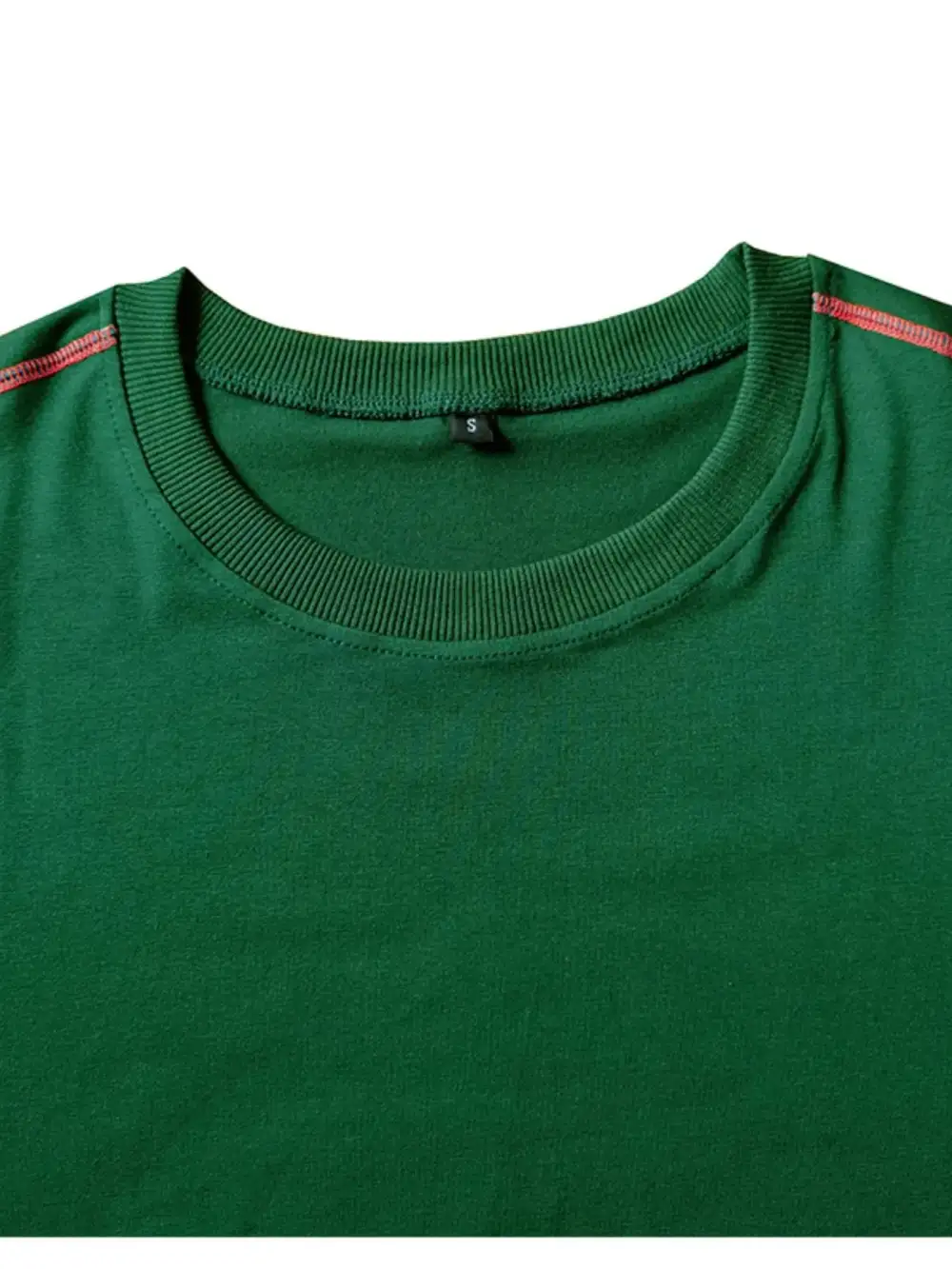 Contrast Detail Crew Neck Tee