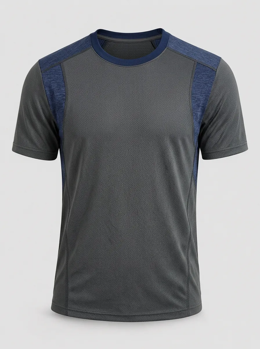 Men's Athletic Sports Breathable Mesh Colorblock T-shirt