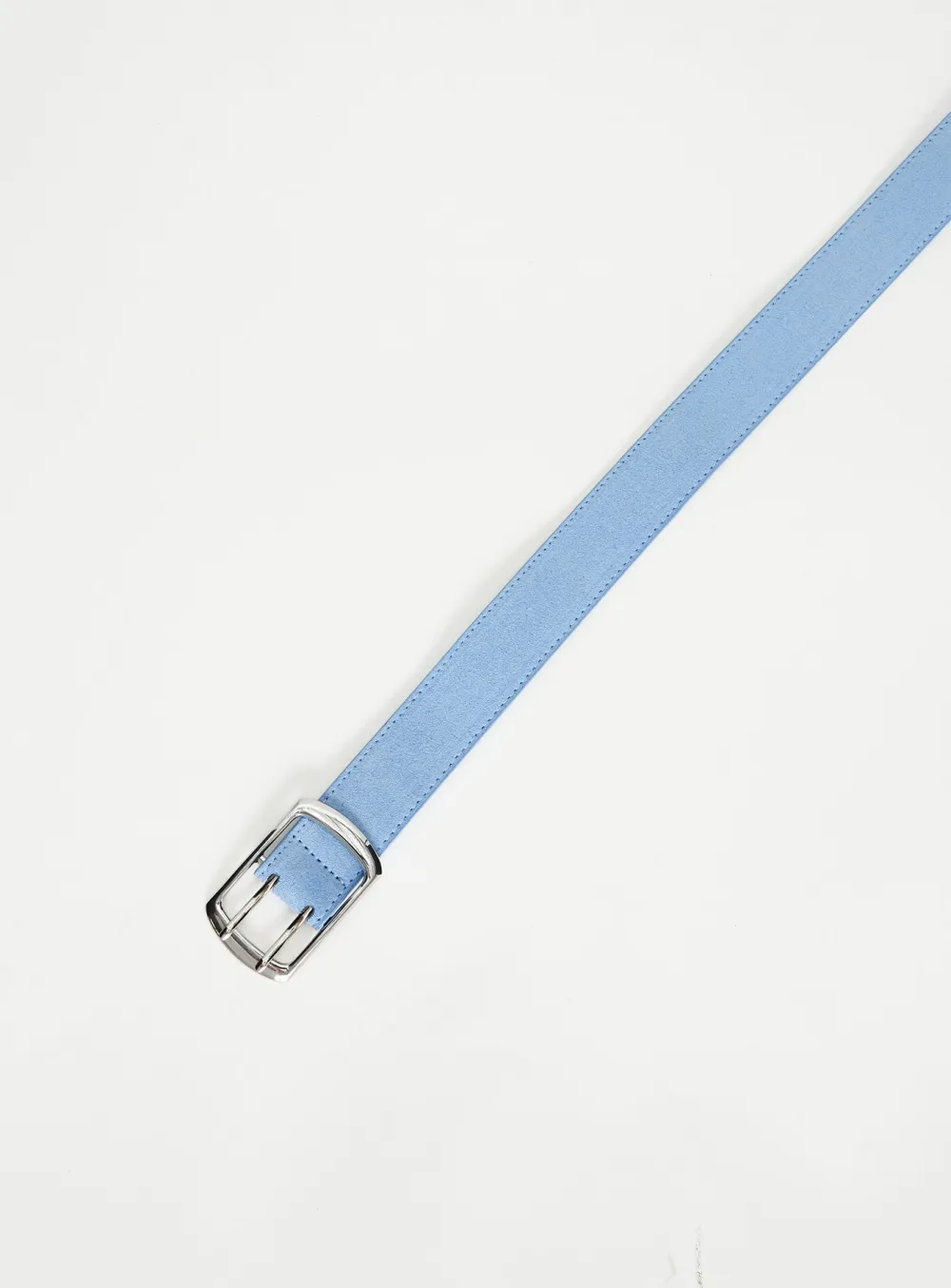Suede Silver Buckle Belt