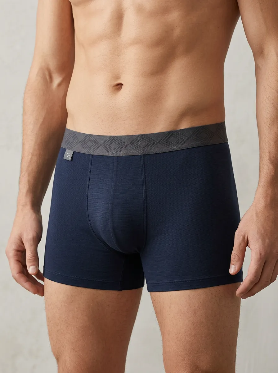Minimalist Geometric Pattern Waistband Boxer Briefs