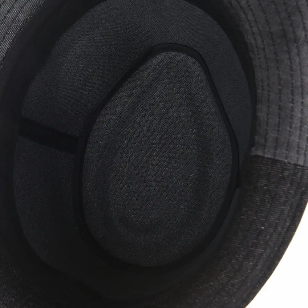 Cotton Faux Leather Fedora Hat