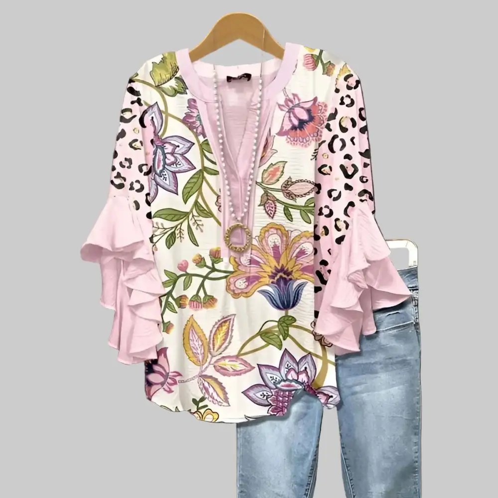 Draped Relaxed Soft Tailored Blouse