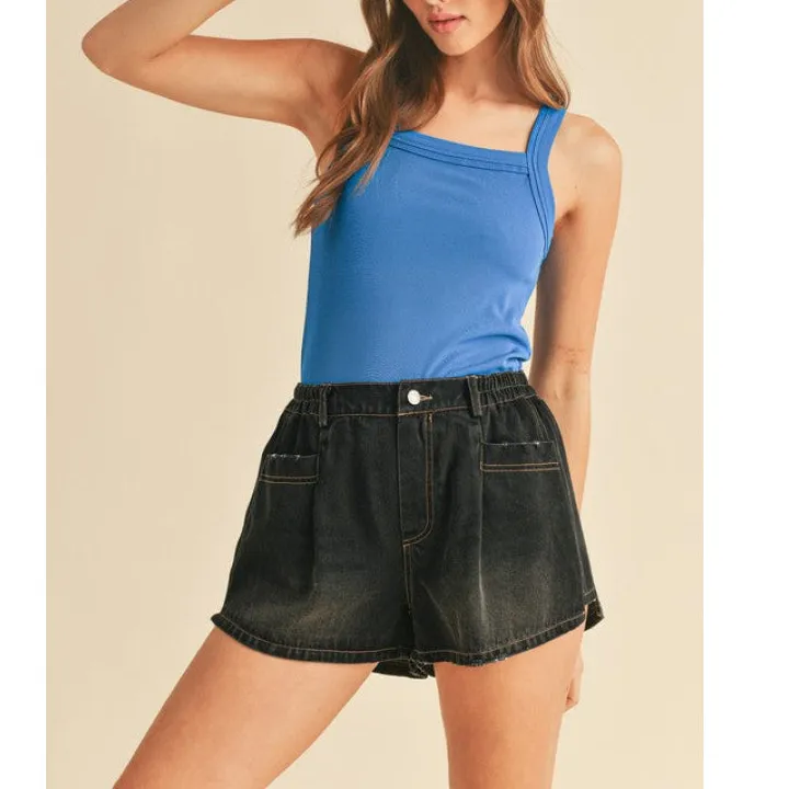 Relaxed Square Neck Wide Strap Tank