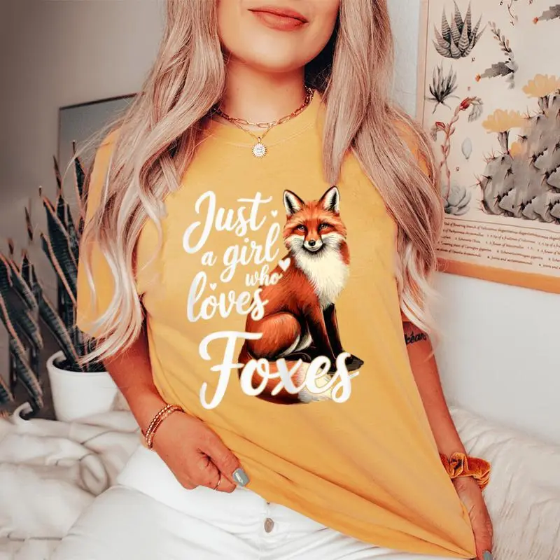 Fox Cute Just A Girl Who Loves Foxes Women's Oversized Comfort T-shirt