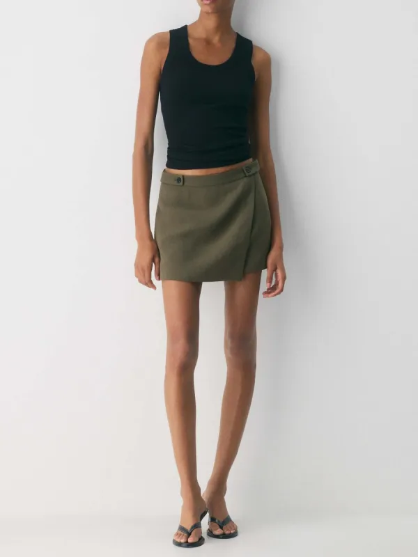 Elegant Structured Wrap Skort