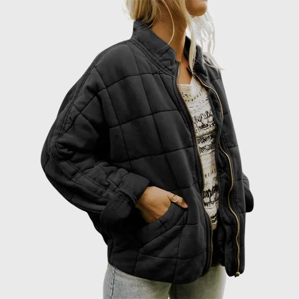 Padded Zip Front Tailored Jacket