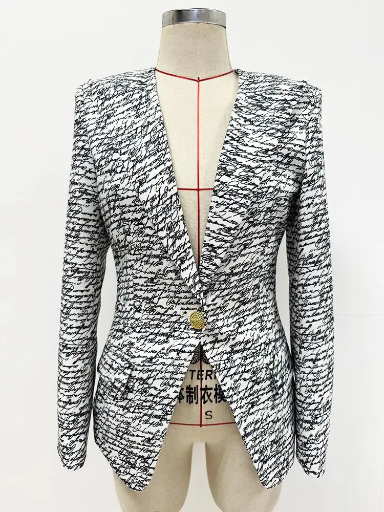 Letter Print Blazer
