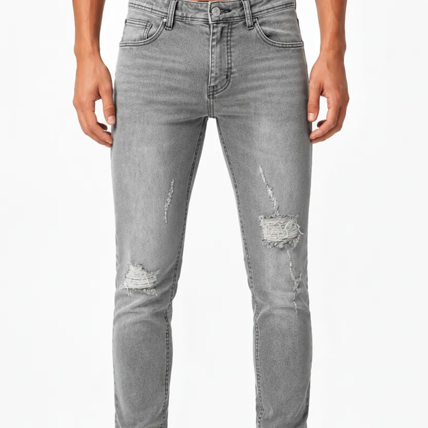 Slim Fit Five Pocket Ripped Jeans