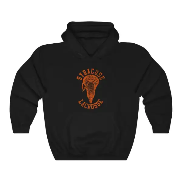 Relaxed Stick Head Accent Lacrosse Graphic Pullover Hoodie