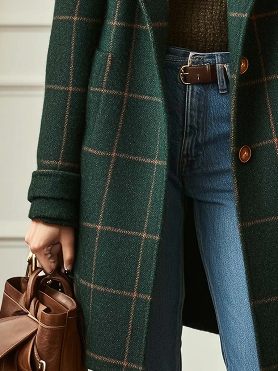 Wool Check Coat