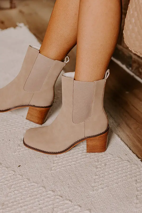 Faux Nubuck Ankle Boots