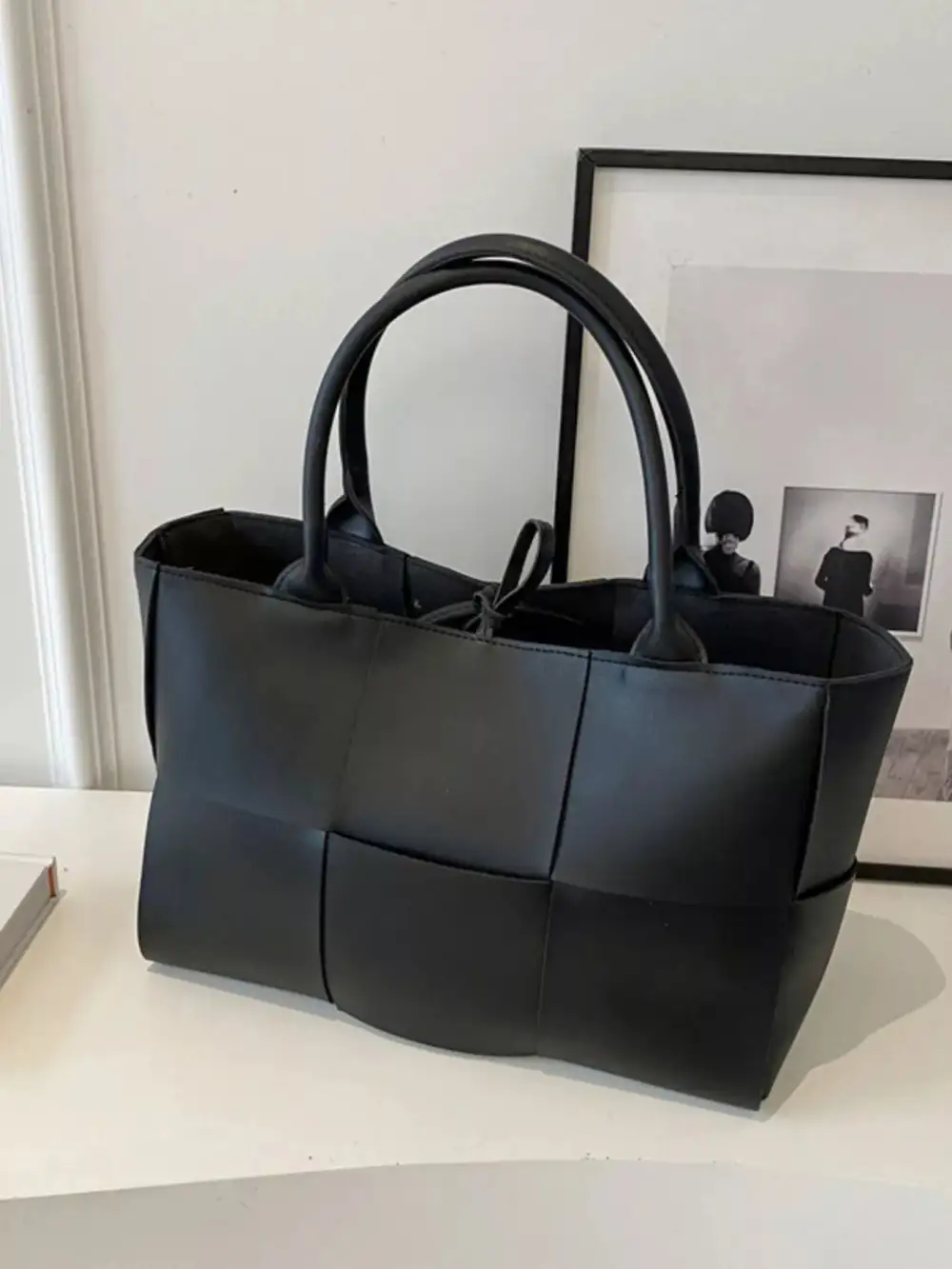 Woven Leather Tote Bag