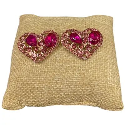 Heart Rhinestone Stud Earrings