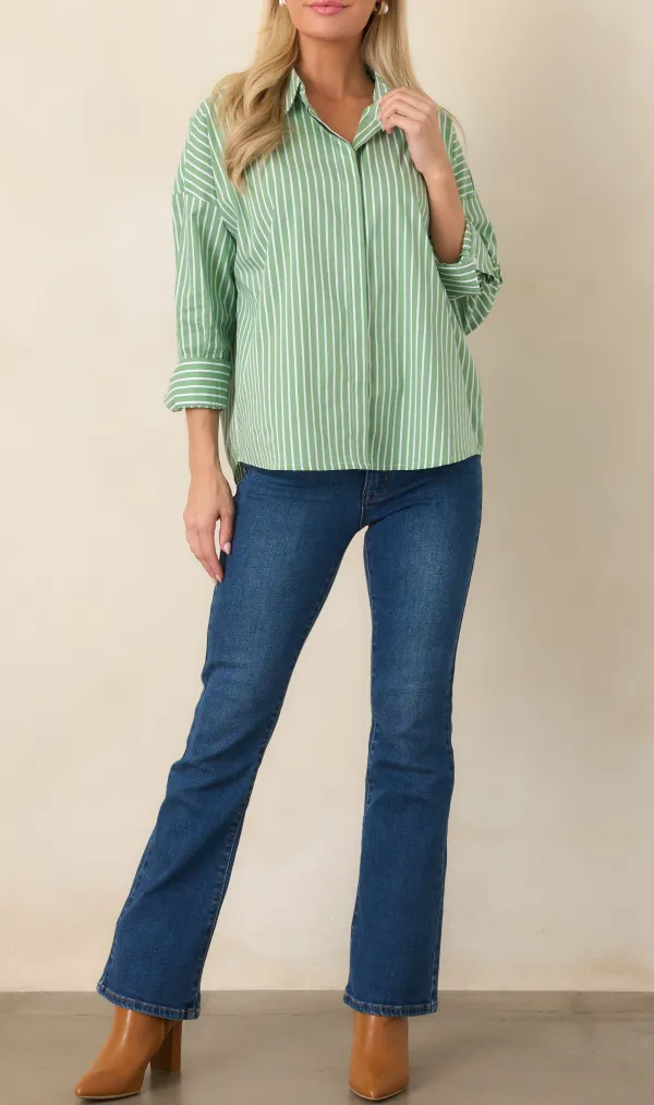 Button-Up Button-Down Button-Front Long-Sleeve Shirt