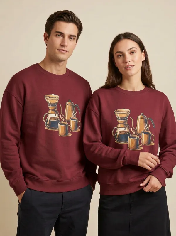 Unisex Coffee Lover Pour-Over Kettle Printed Sweatshirt
