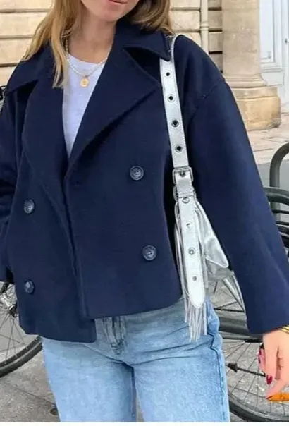 Double-Breasted Cropped Cardigan