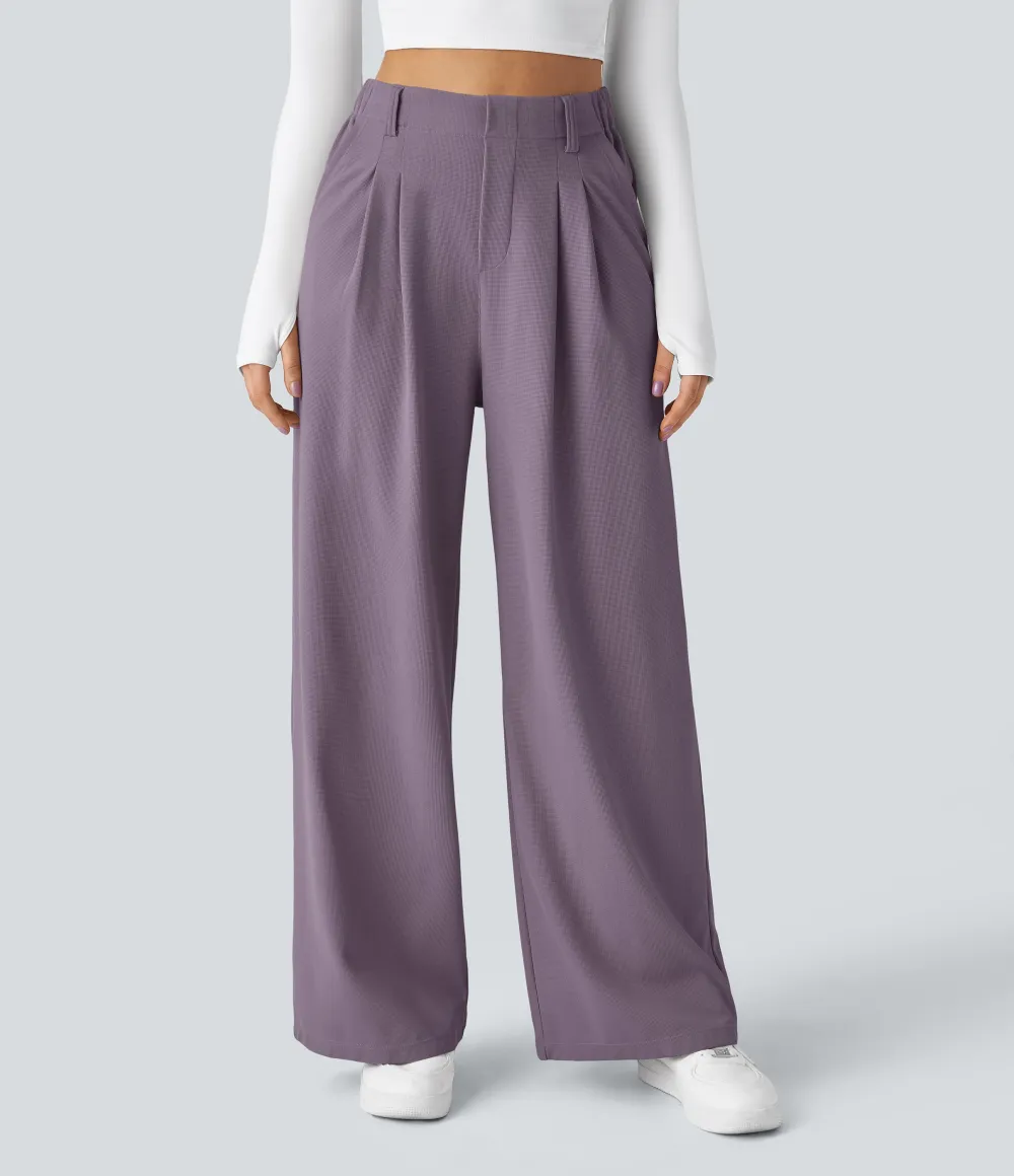 2026🔥  High Waisted Pocket Straight Leg Work Pants