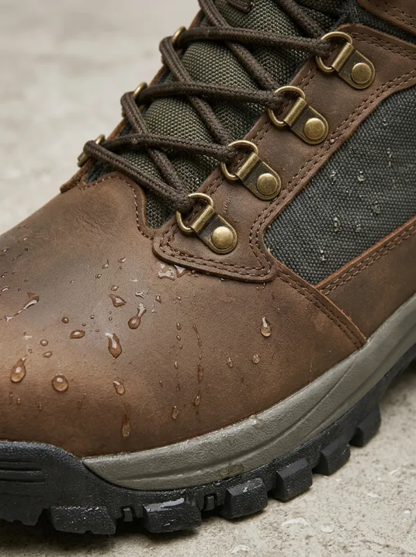 Men's Outdoor Hiking Waterproof Brown Leather Work Boots