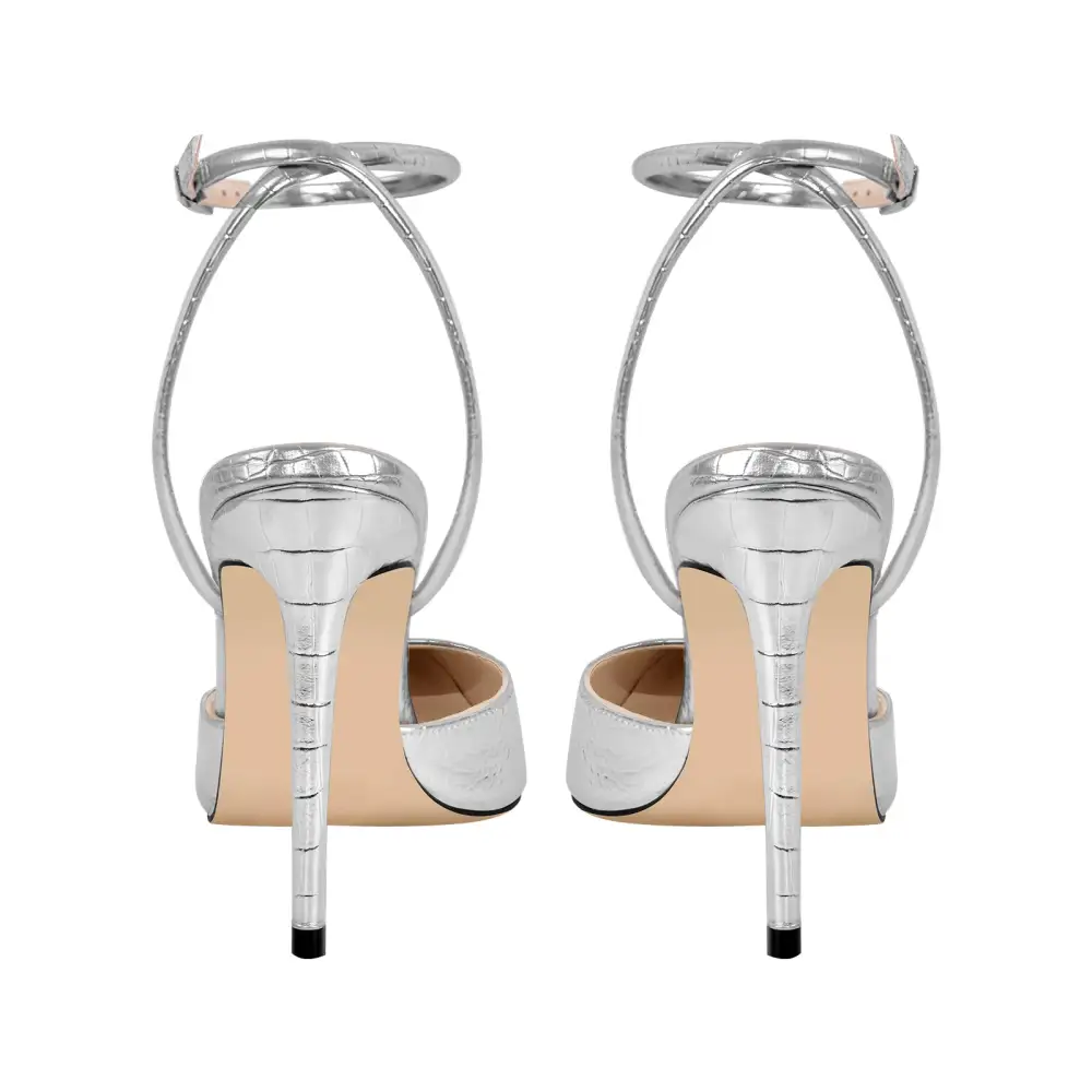 Pointed Toe Stiletto Ankle Strap Pumps