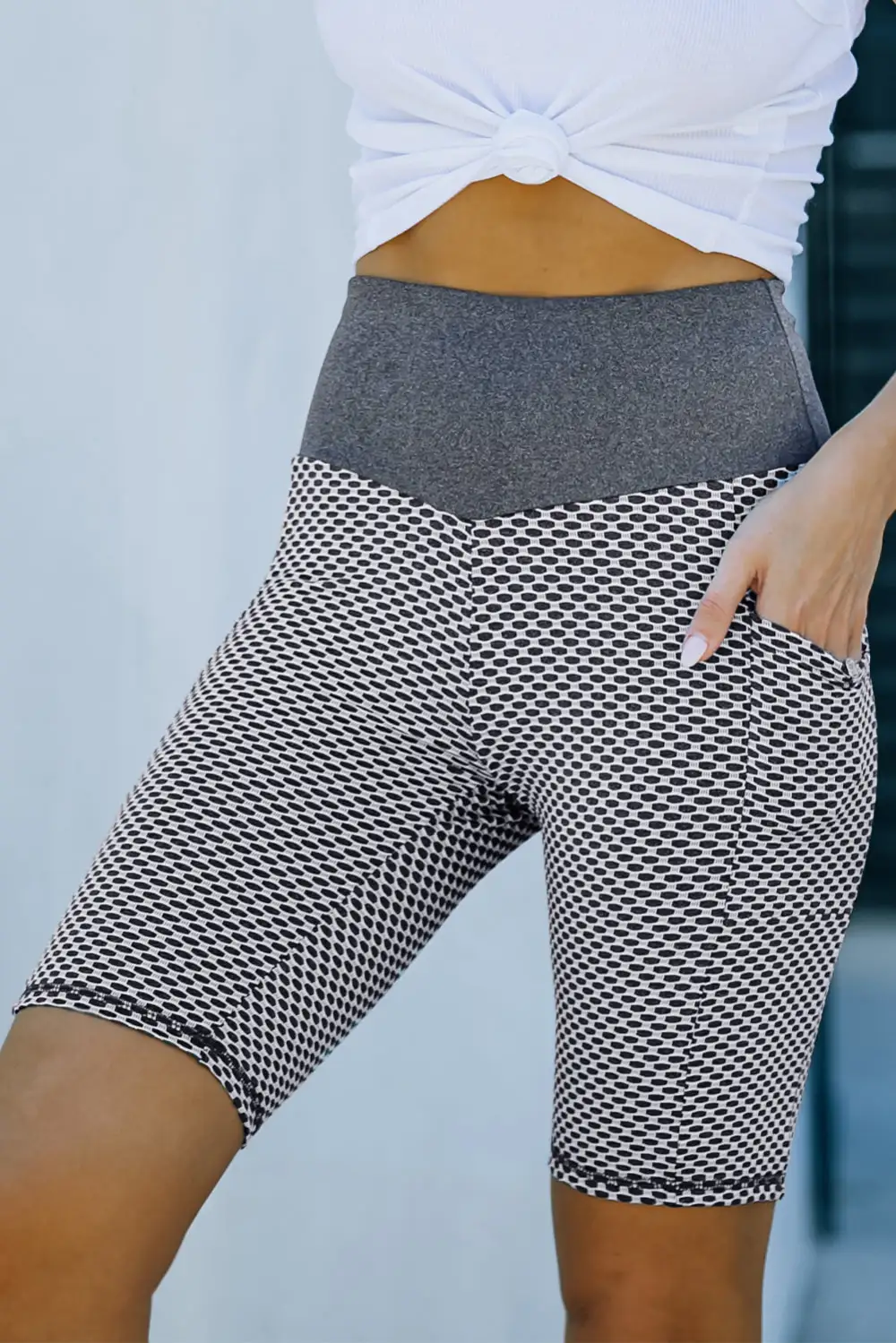 High Waist Pocket Bermuda Casual Shorts