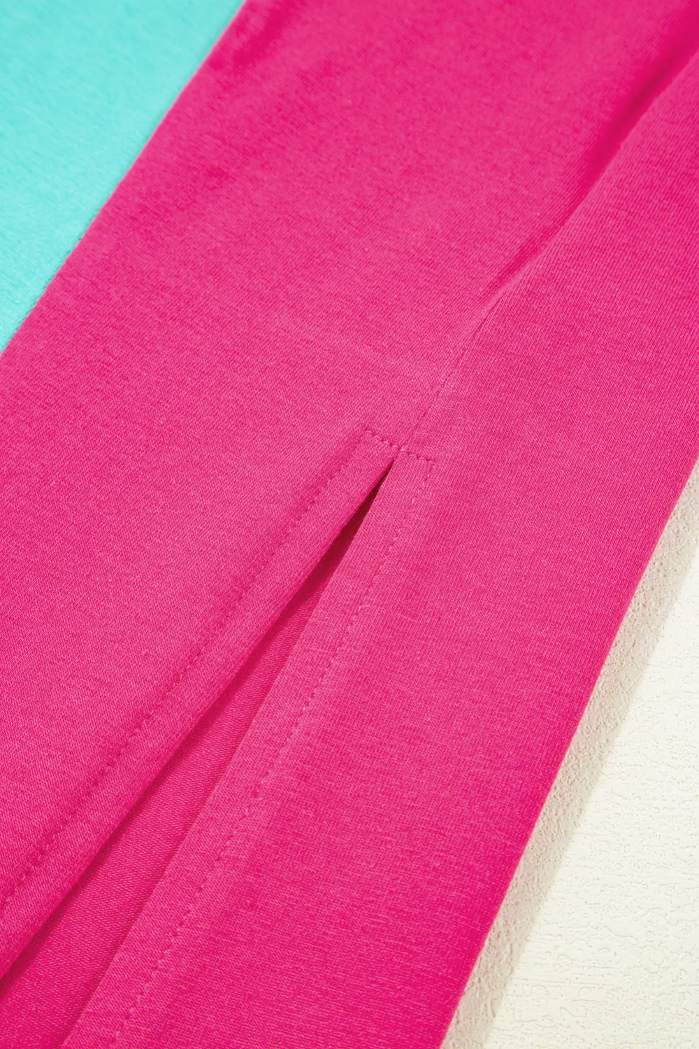 Rose Red Block Ruffled Crew Tee