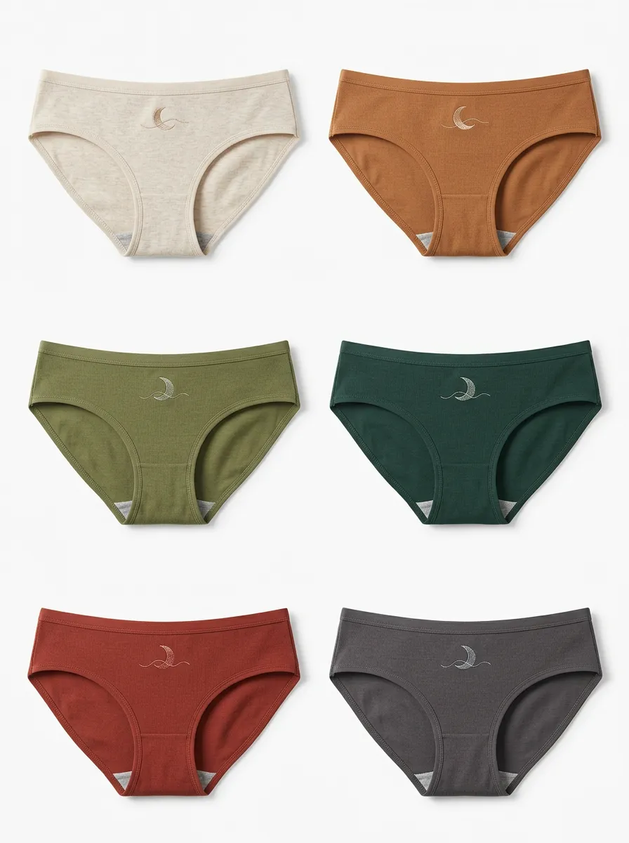 Women's Crescent Moon Embroidered Classic Brief Set